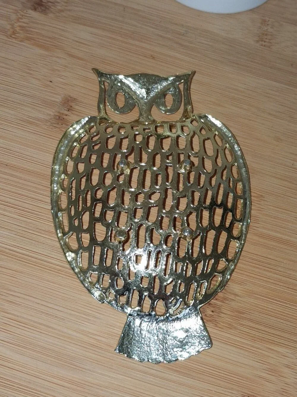 vintage Ben Rickert owl trinket jewelry tray